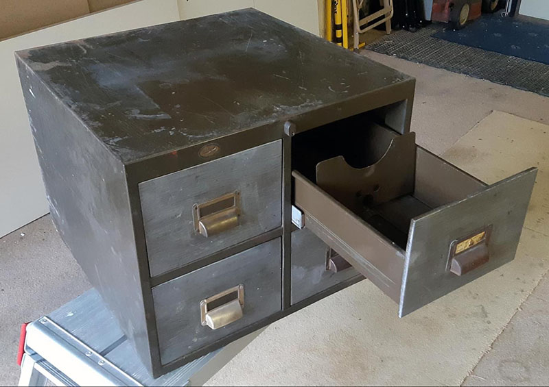 Four drawer cabinet <strong>before</strong> restoration