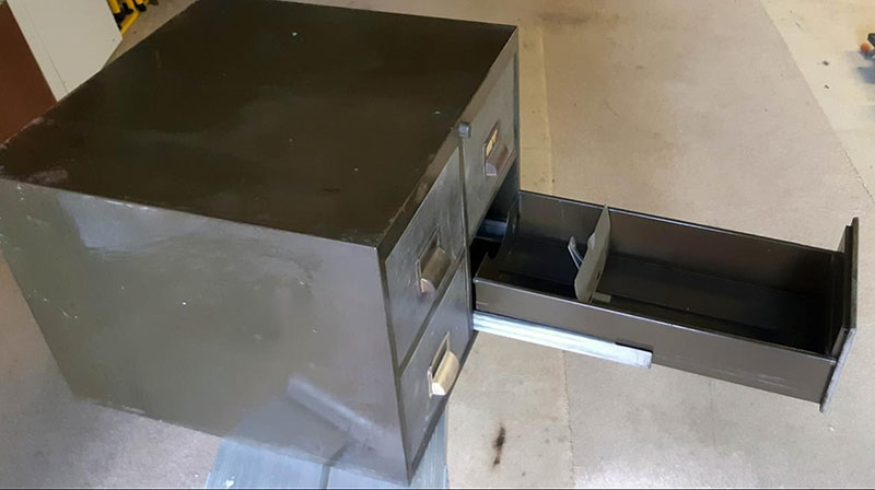 Four drawer cabinet <strong>before</strong> restoration